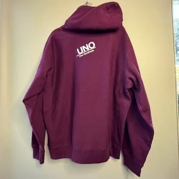 THE HUNDREDS UNO Graphic Hoodie Mens L NWT Wild Burgundy Sweatshirt NEW Large - Picture 3 of 14